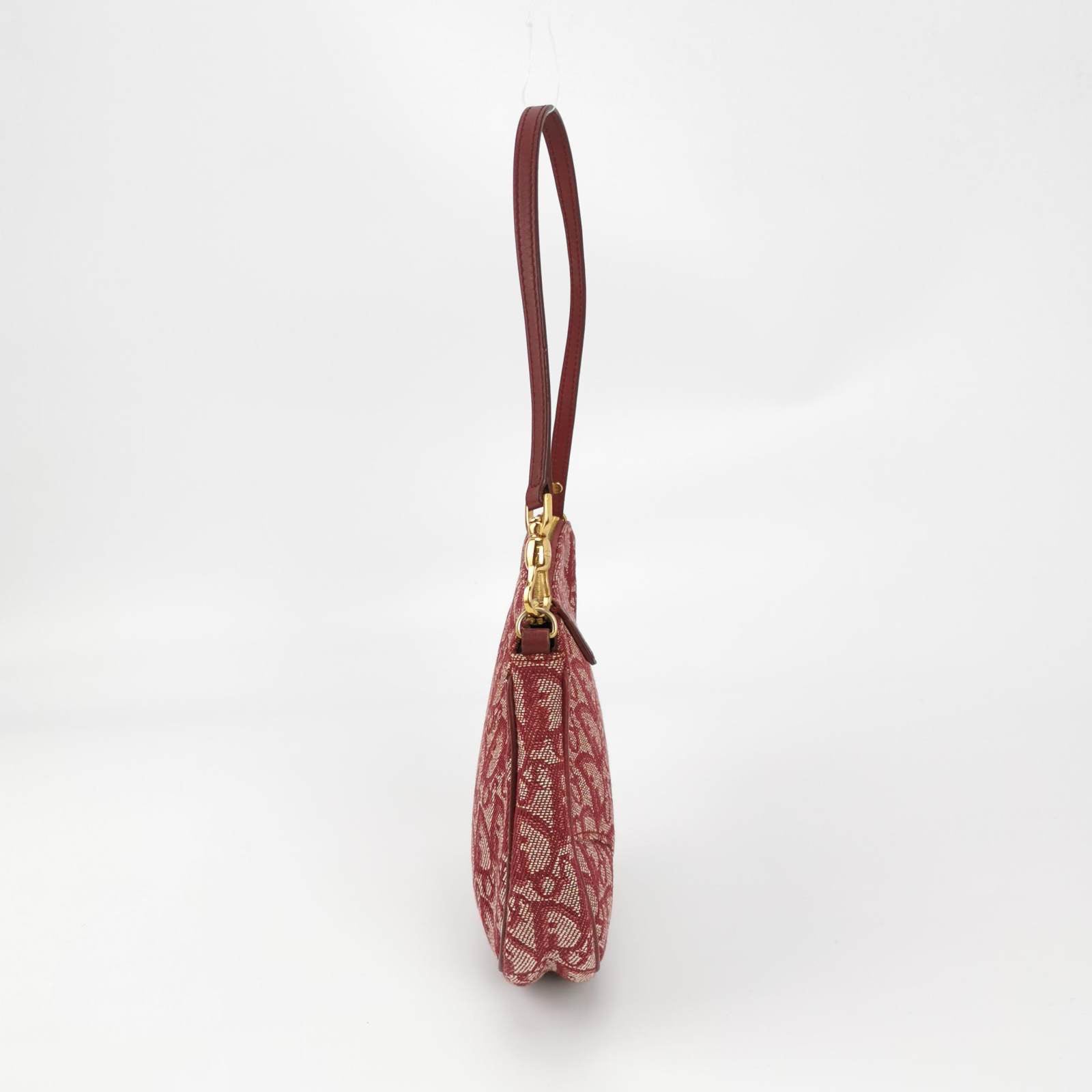 Dior Trotter Mini Saddle bag Burgundy Red Oblique
