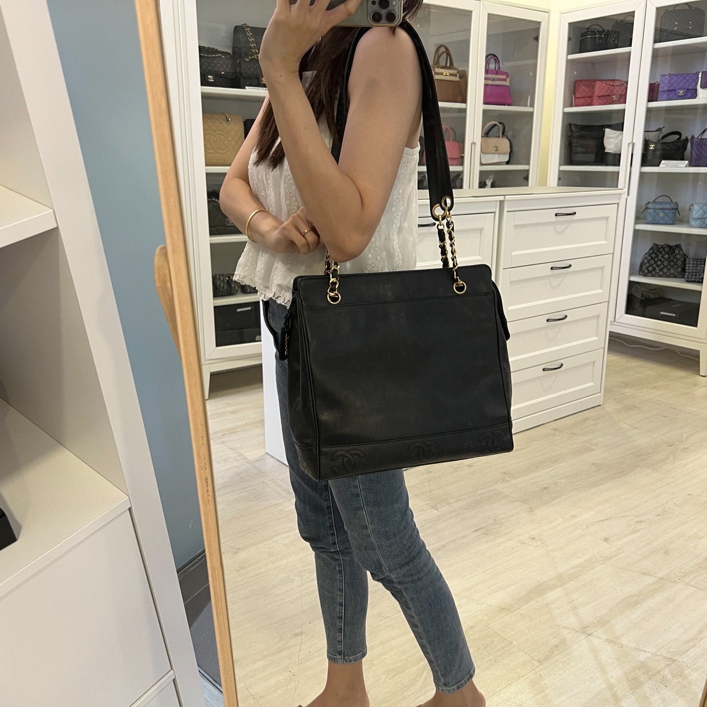 Chanel Triple CC Tote in Black Tote Bag - Rovelle Bags