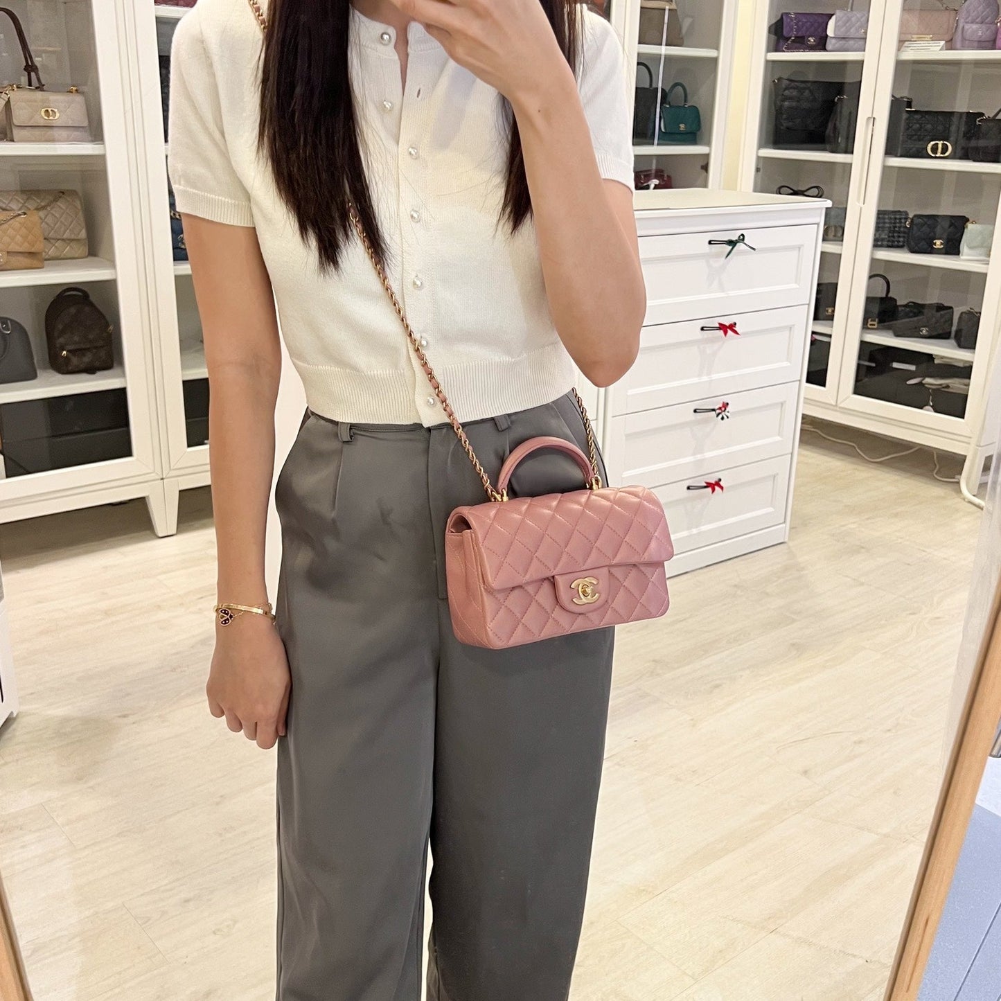 Chanel Top Handle Mini Rectangle Flap Flap Bag - Rovelle Bags