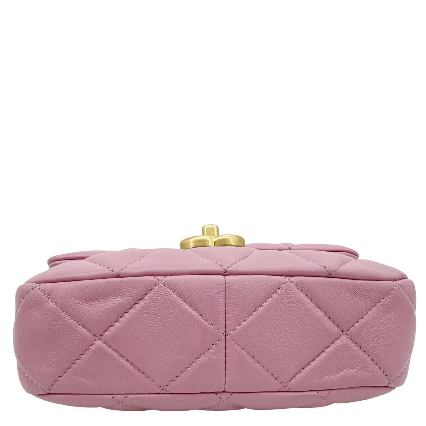 CHANEL CC Flap Candy Chain Mini Quilted Lambskin Leather Crossbody Bag Pink