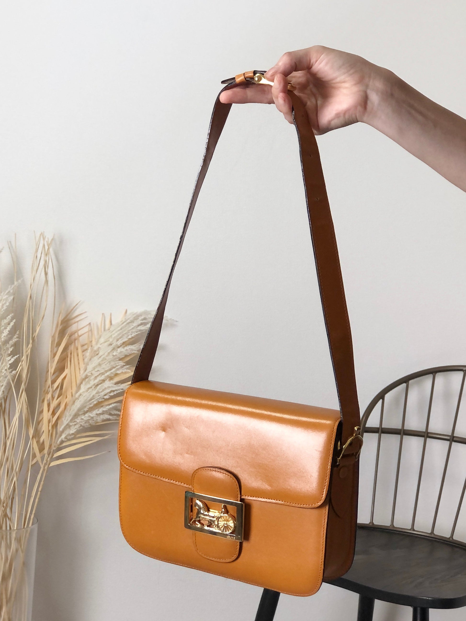 CELINE Horse Carriage Shoulder bag Camel uv4ggf