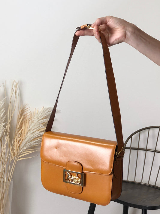 CELINE Horse Carriage Shoulder bag Camel uv4ggf