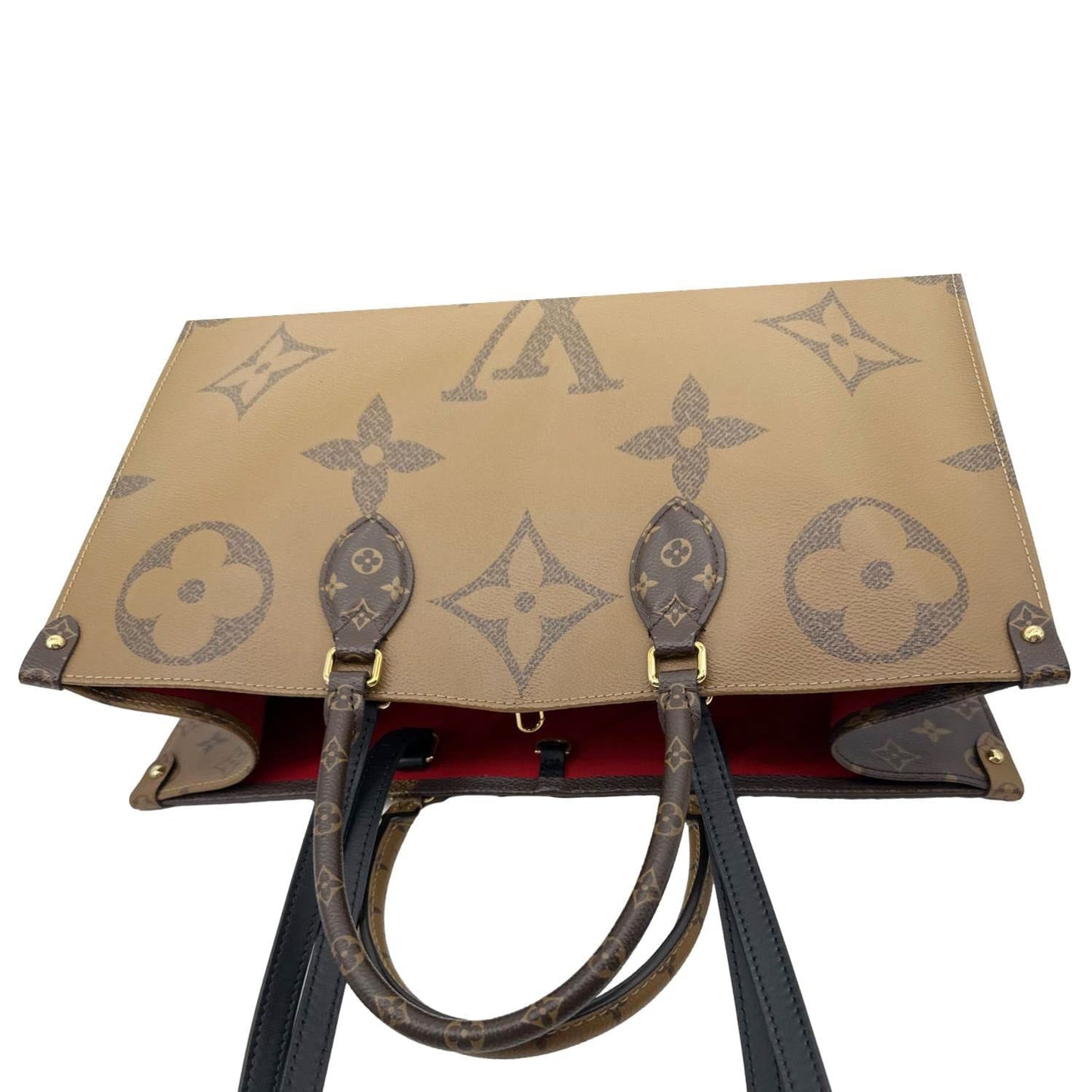 LOUIS VUITTON Onthego GM Giant Monogram Reverse Canvas Tote Bag Brown