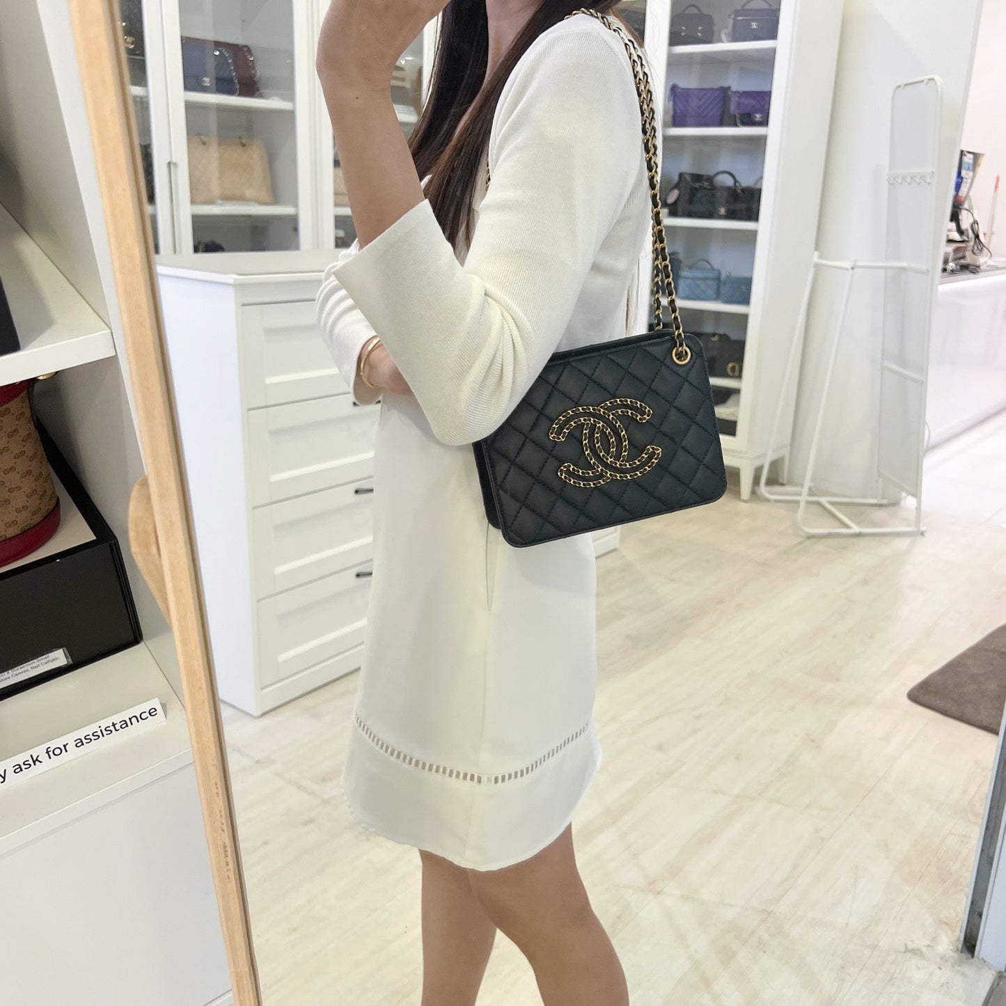 Chanel Mini Accordion Tote in Black Tote Bag - Rovelle Bags