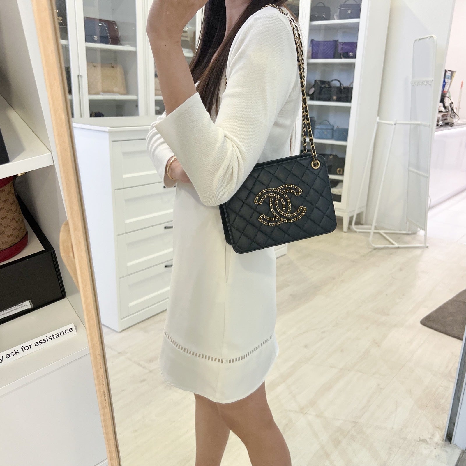 Chanel Mini Accordion Tote in Black Tote Bag - Rovelle Bags