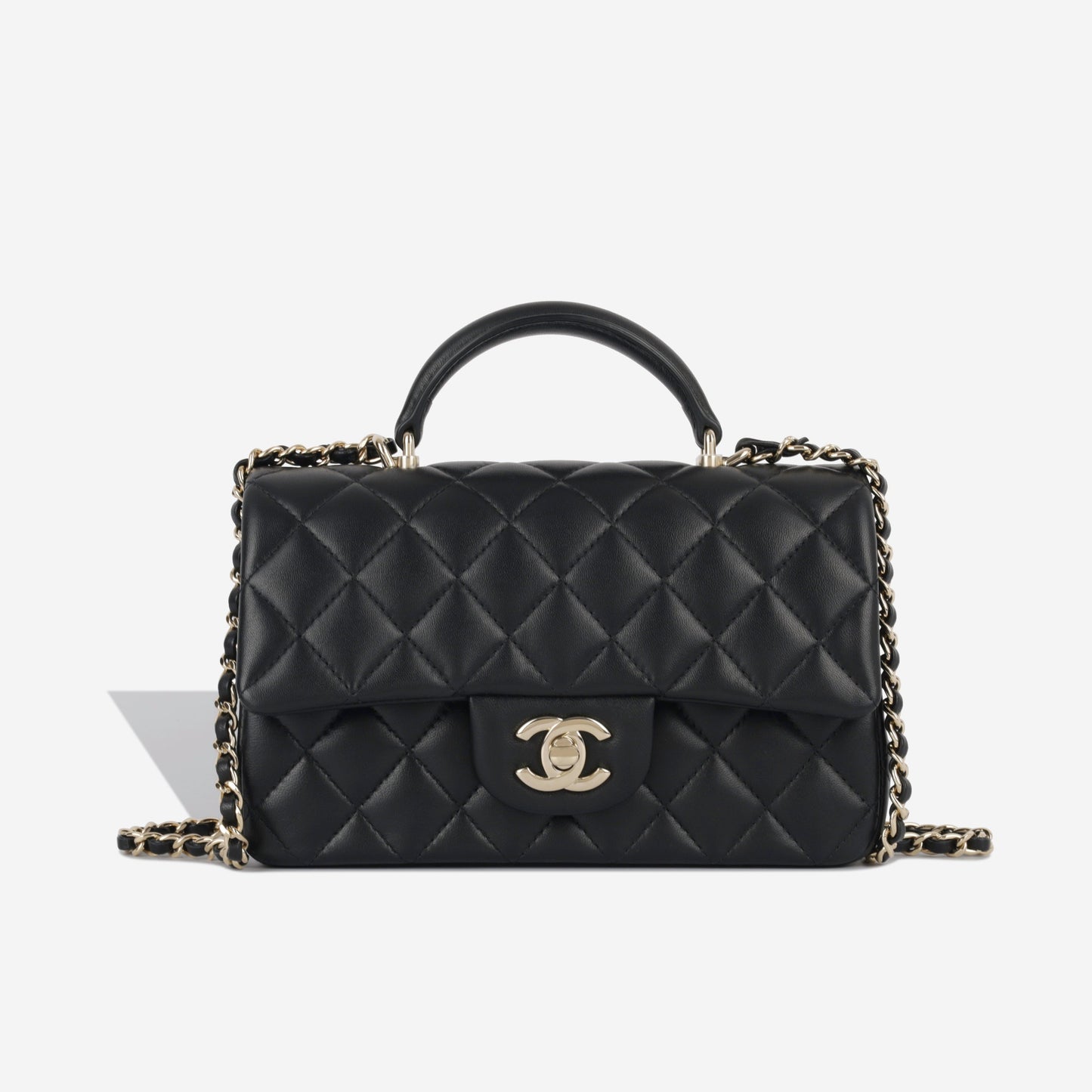 Chanel Classic Flap Lambskin Black Shoulder Bag Style 157