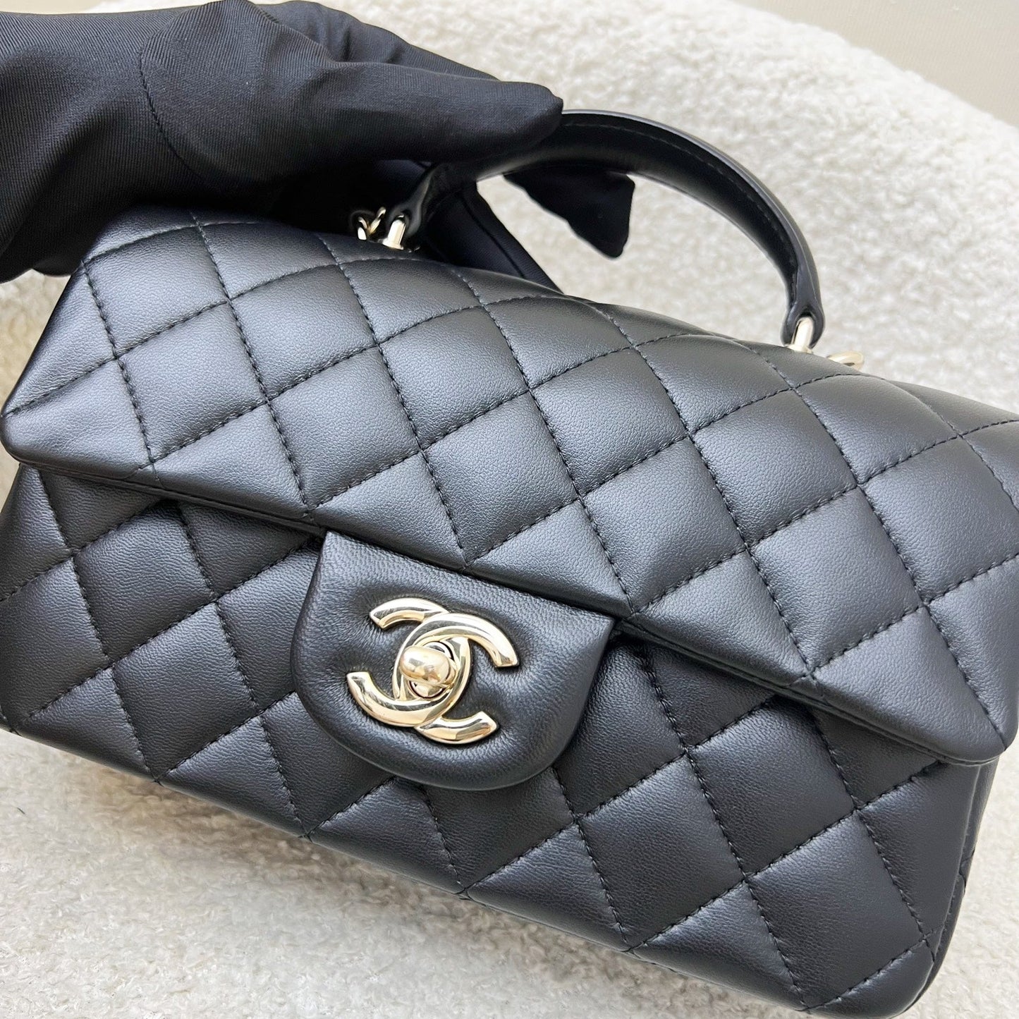 Chanel Classic Top Handle Mini Rectangle Flap Bag - Rovelle Bags