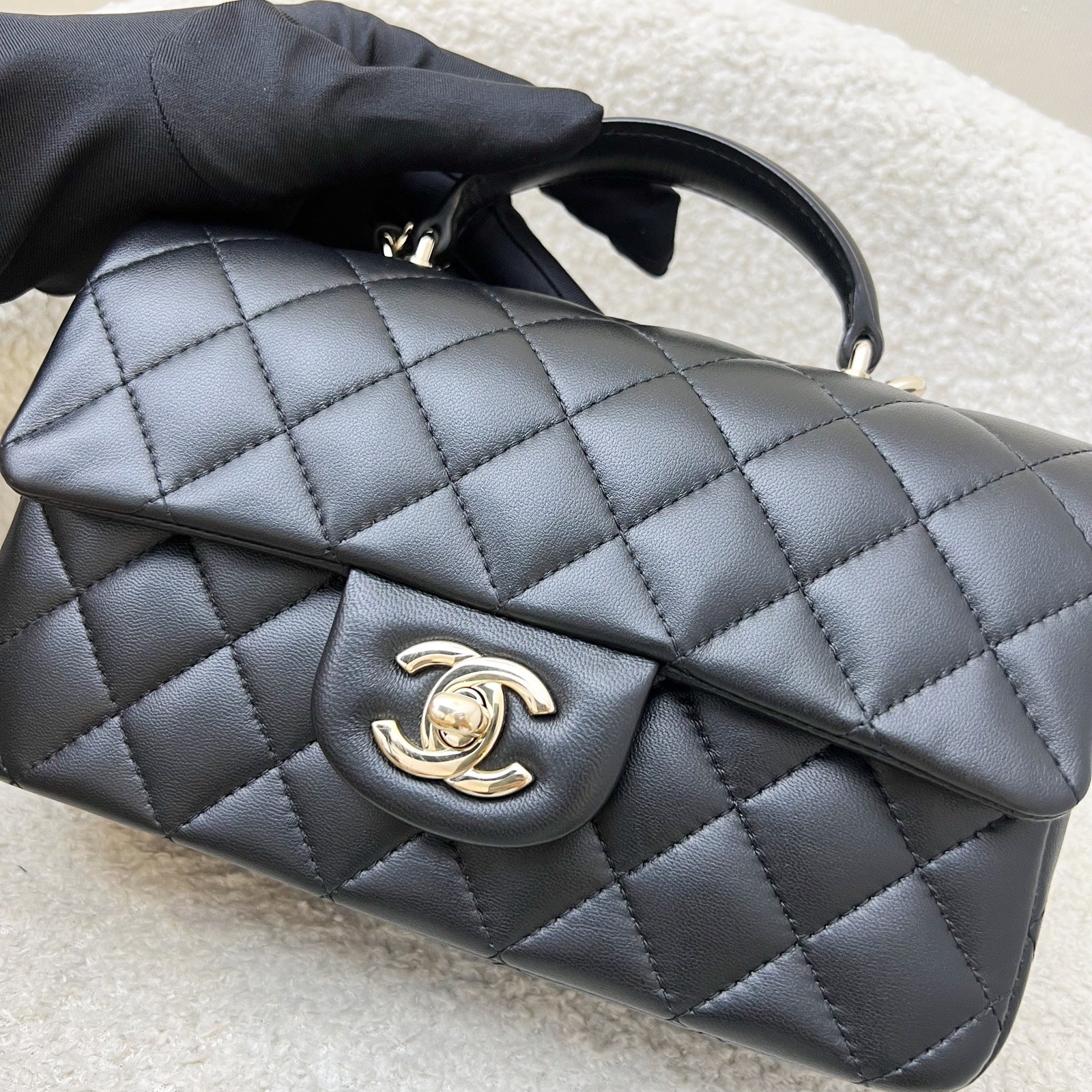 Chanel Classic Top Handle Mini Rectangle Flap Bag - Rovelle Bags