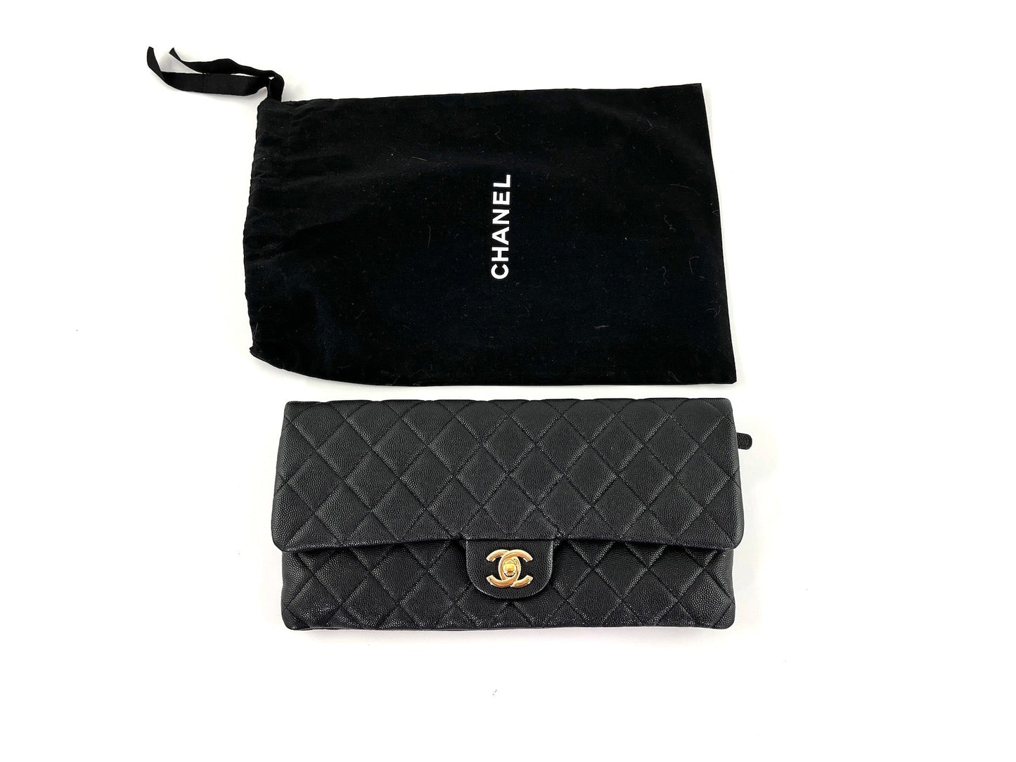 Chanel Classic 2021 Black Quilted Caviar Flap Bag - Rovelle Bags
