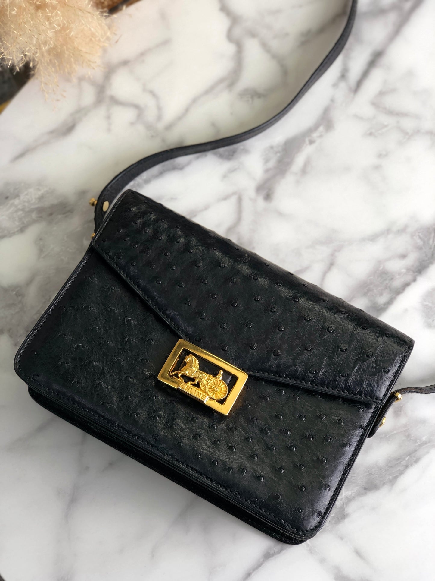CELINE Horse Carriage Shoulder bag Black d66xv8
