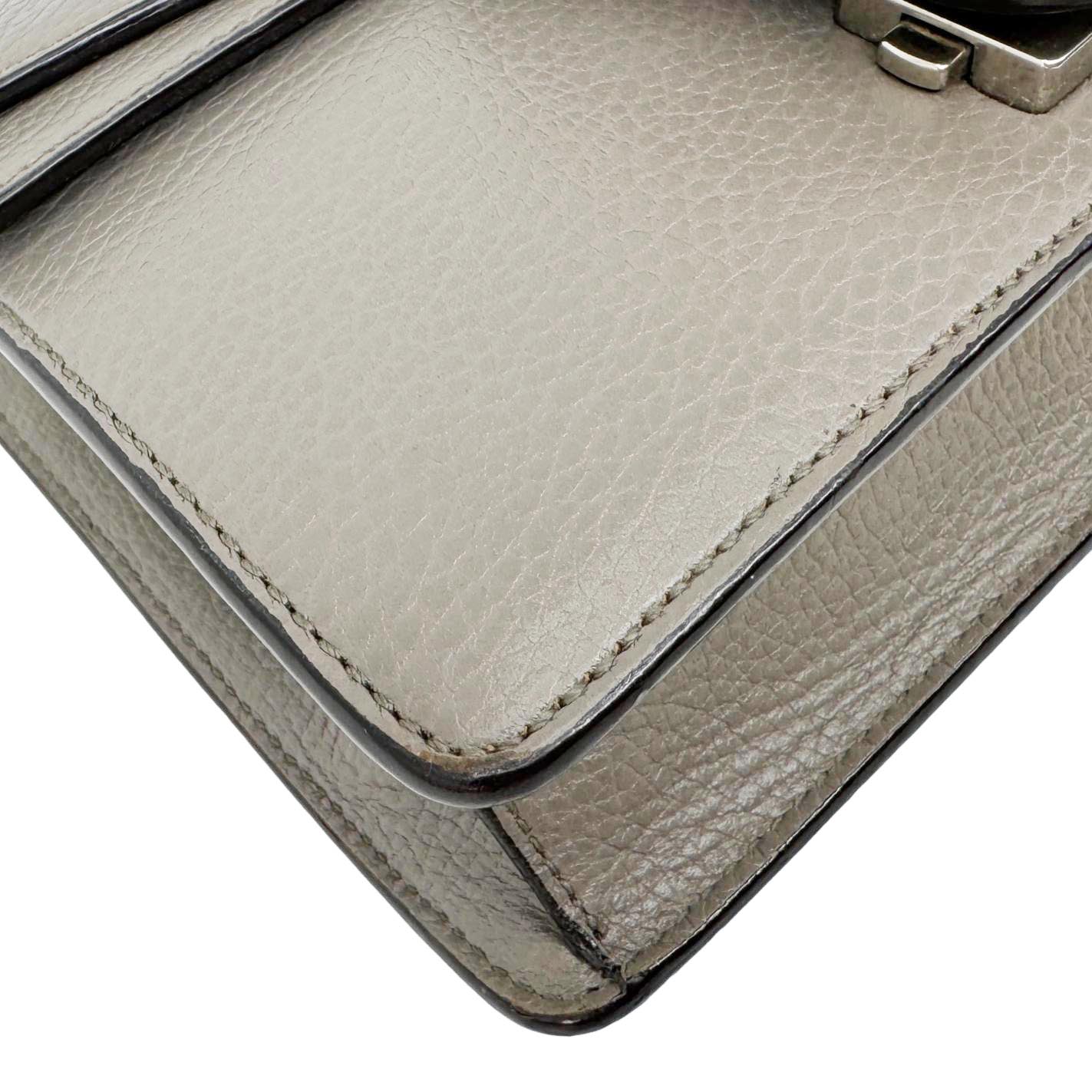 GUCCI Dionysus Mini Leather Crossbody Bag Gray 421970