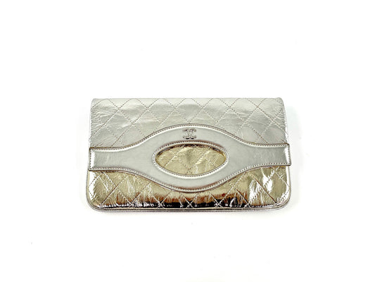 Chanel 2019 Silver Gold Metallic Quilted Flap Bag - Rovelle Bags