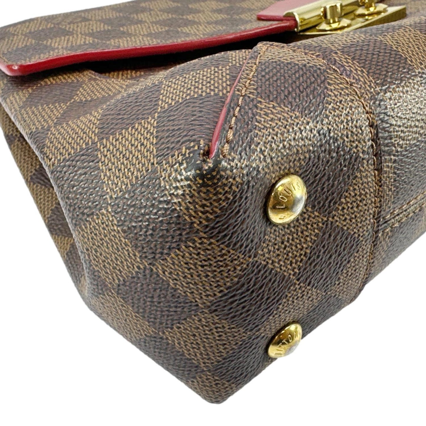 LOUIS VUITTON Caissa Damier Ebene Chain Clutch Shoulder Bag Brown