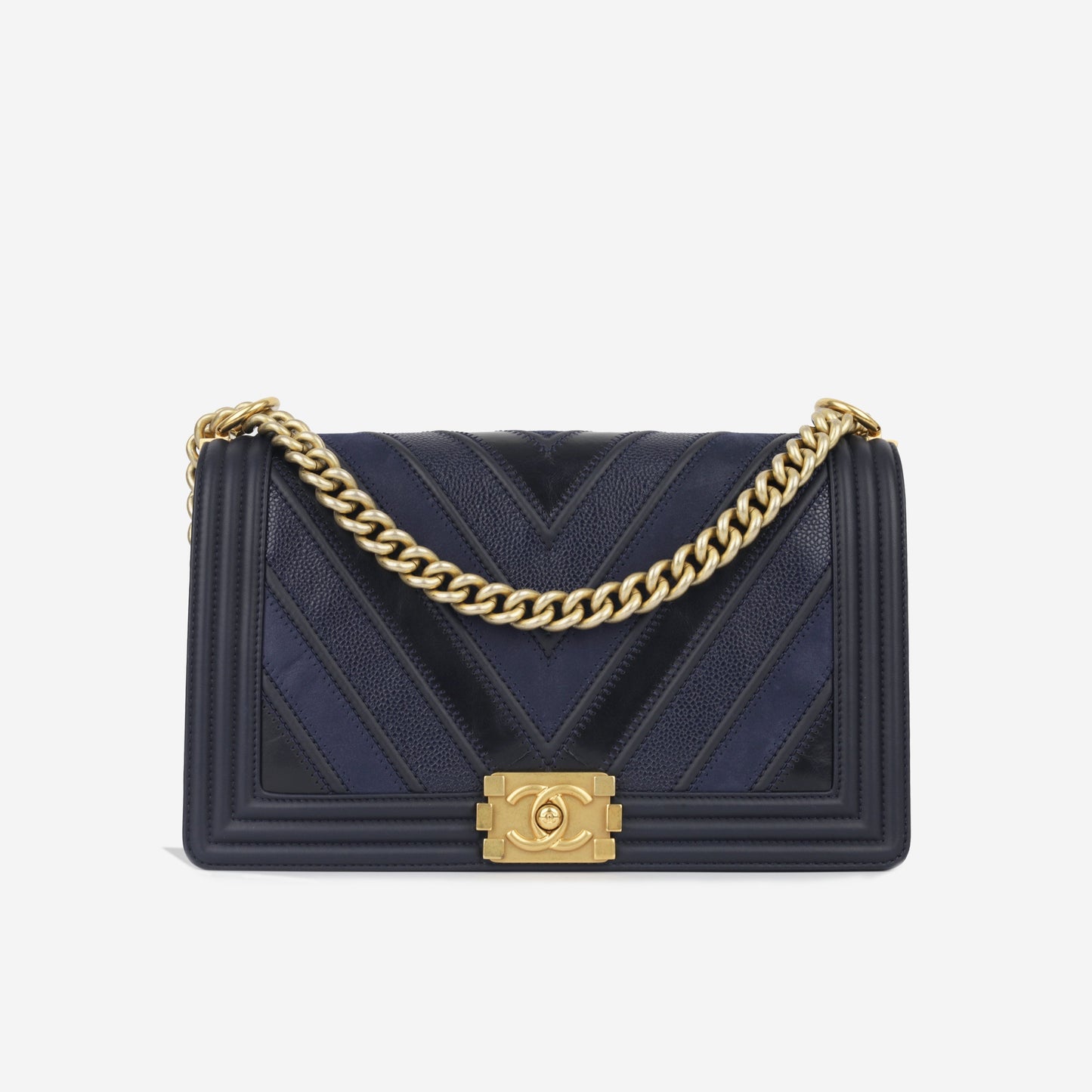 Chanel Boy Bag Caviar Gold Shoulder Bag Caviar