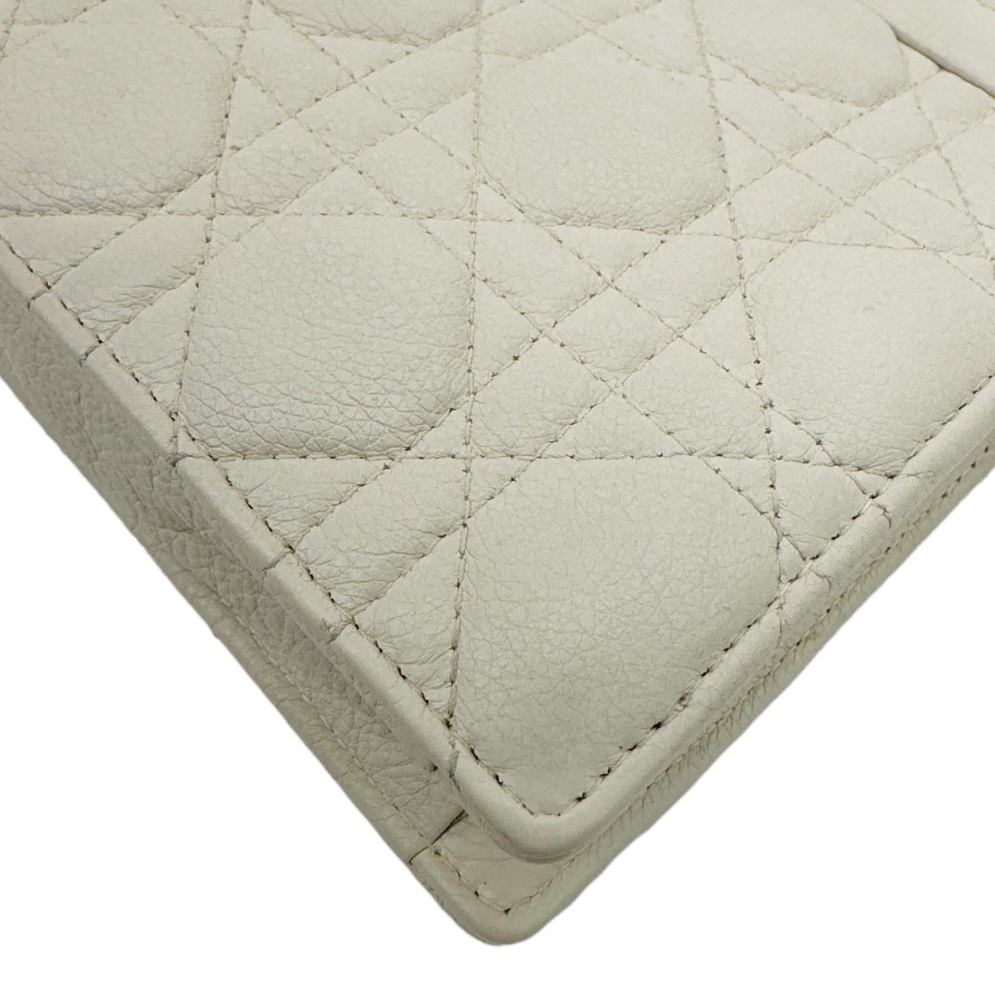 CHRISTIAN DIOR Caro Every Pouch Supple Cannage Leather Crossbody Bag Off White
