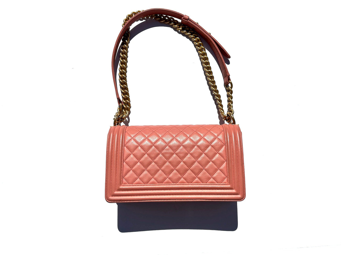 Chanel Quilted Pink Caviar Boy Old Flap Bag - Rovelle Bags