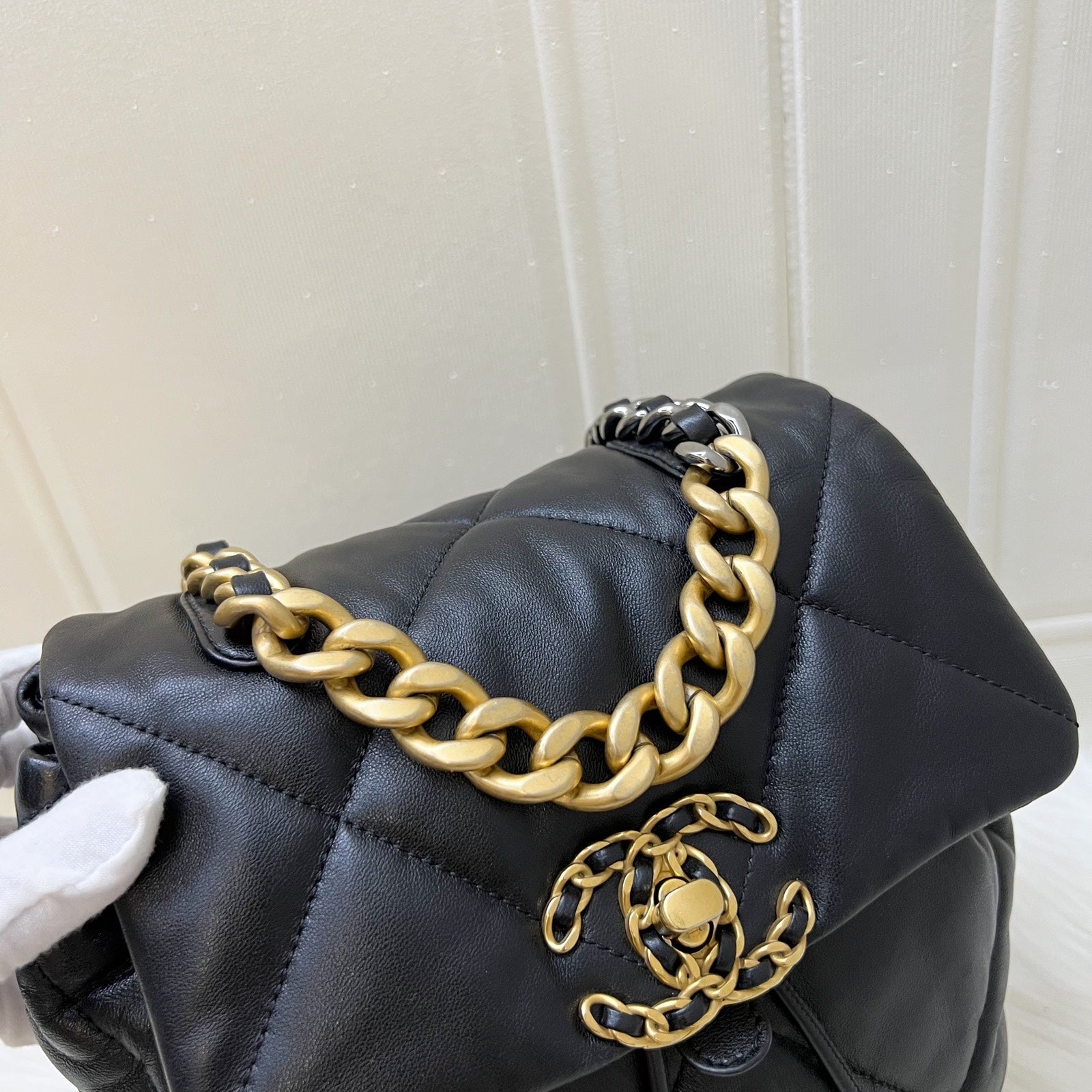 Chanel 19 Backpack in Black Shiny Backpack - Rovelle Bags