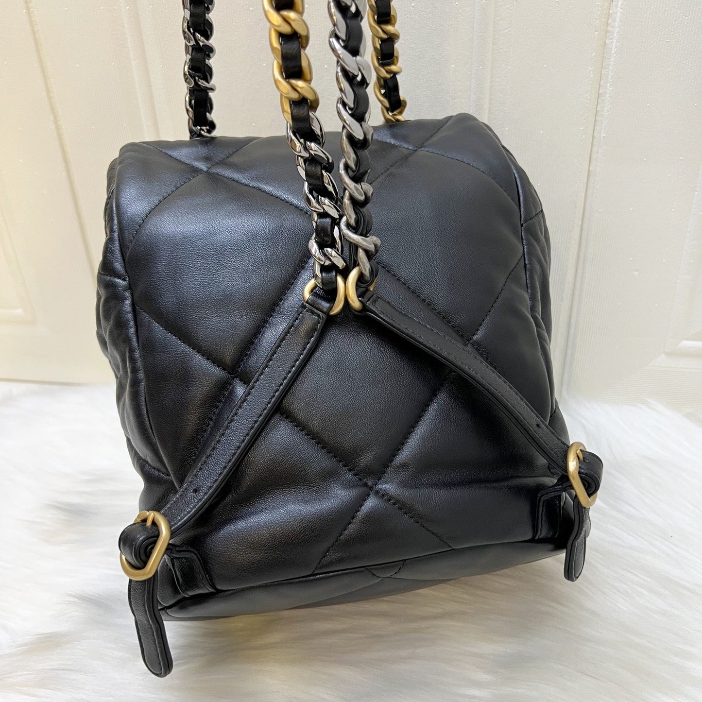 Chanel 19 Backpack in Black Shiny Backpack - Rovelle Bags