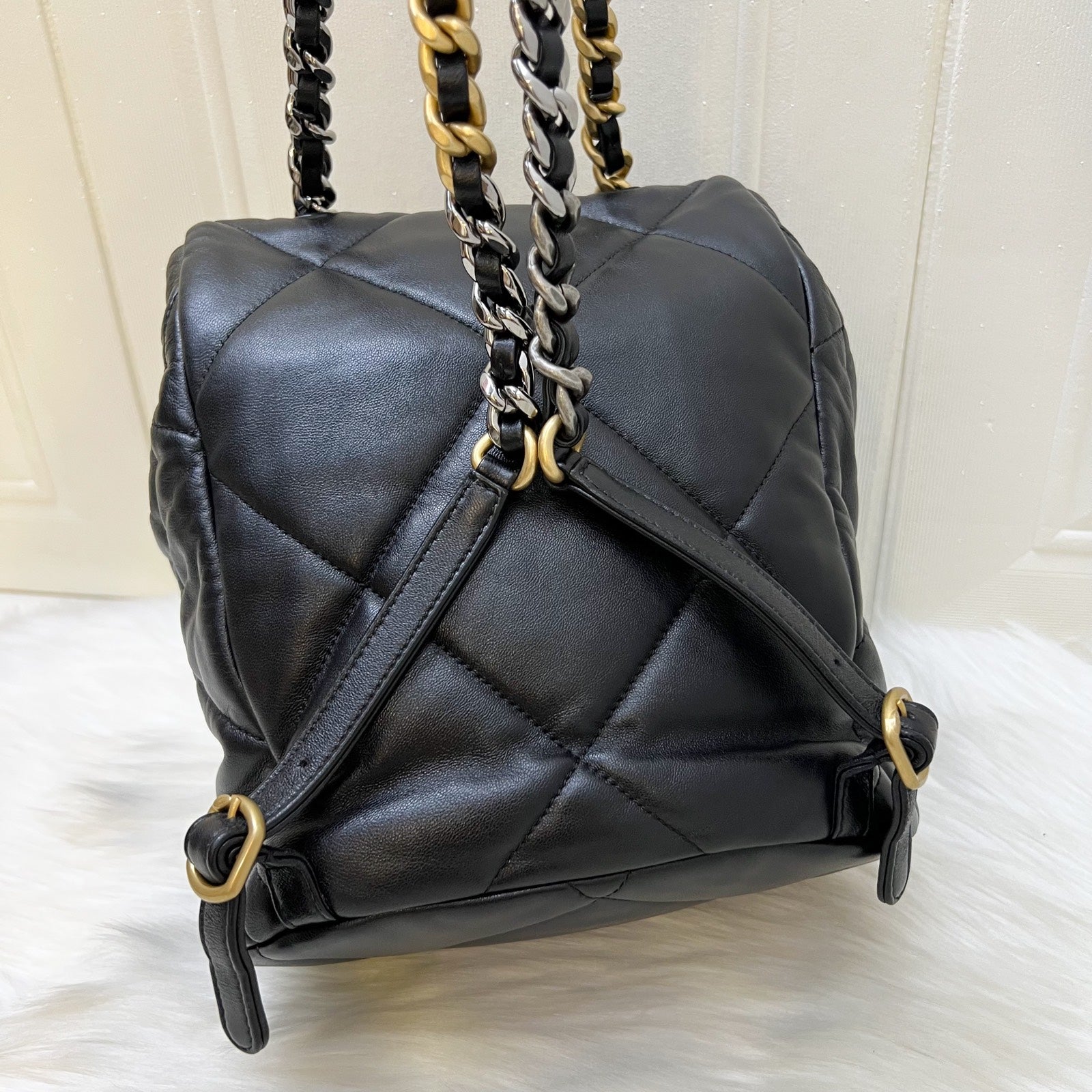 Chanel 19 Backpack in Black Shiny Backpack - Rovelle Bags