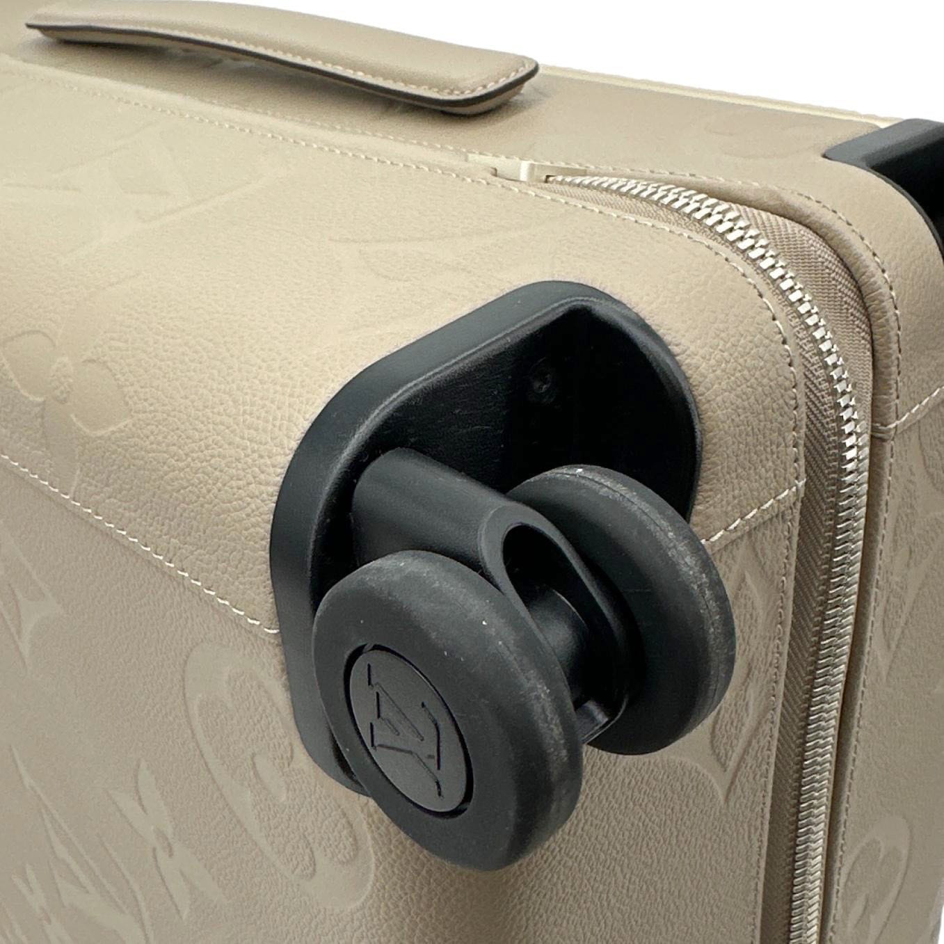 LOUIS VUITTON Horizon 55 Giant Monogram Empreinte Leather Carry On Suitcase Beige