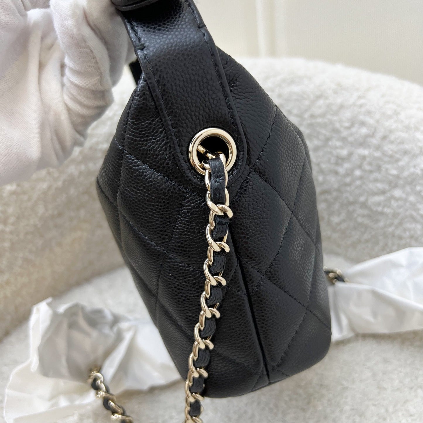Chanel Classic Quilted Hobo Clutch on Shoulder Bag - Rovelle Bags