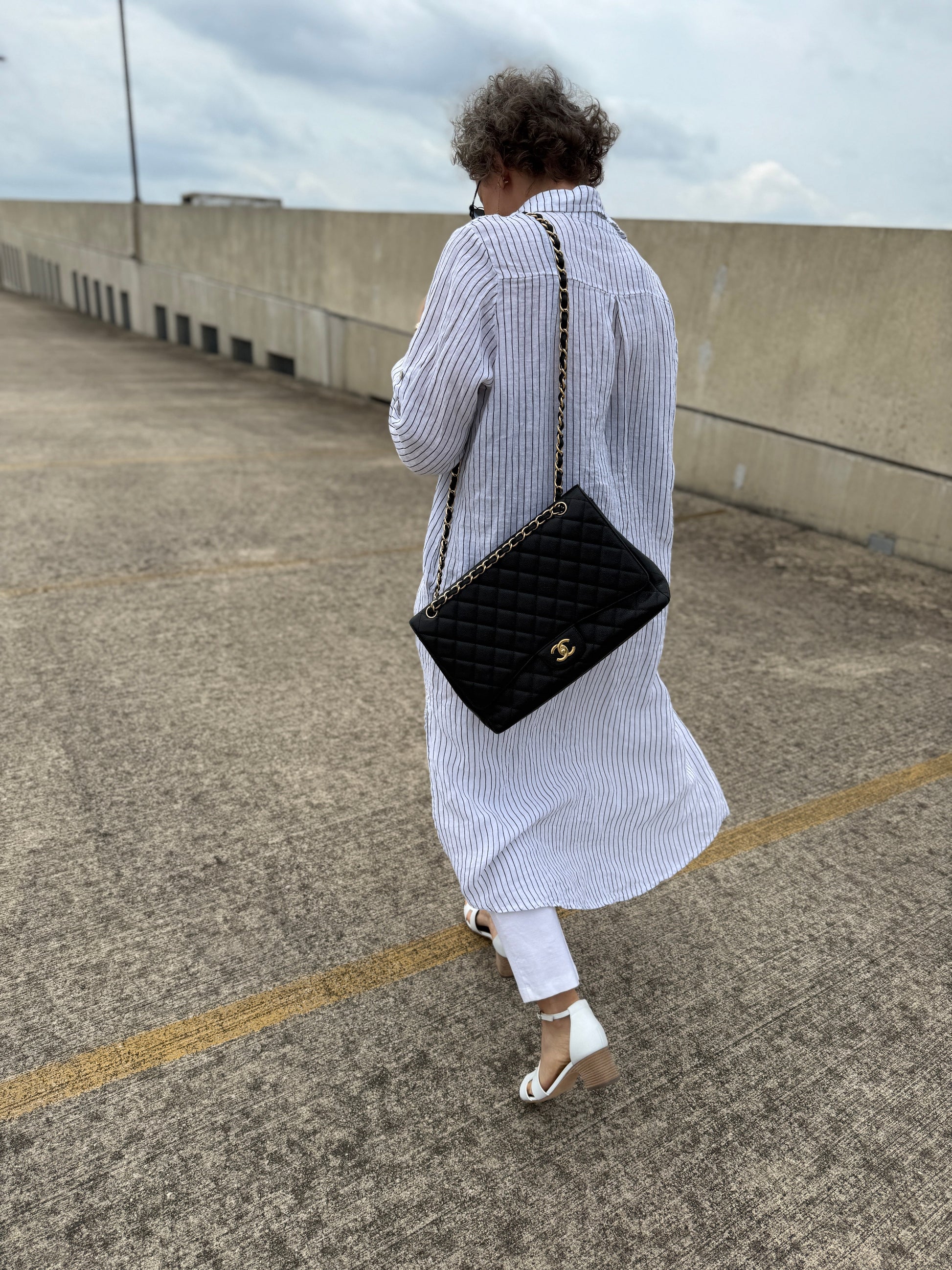 Chanel Maxi Jumbo Classic Black Caviar Shoulder Bag - Rovelle Bags