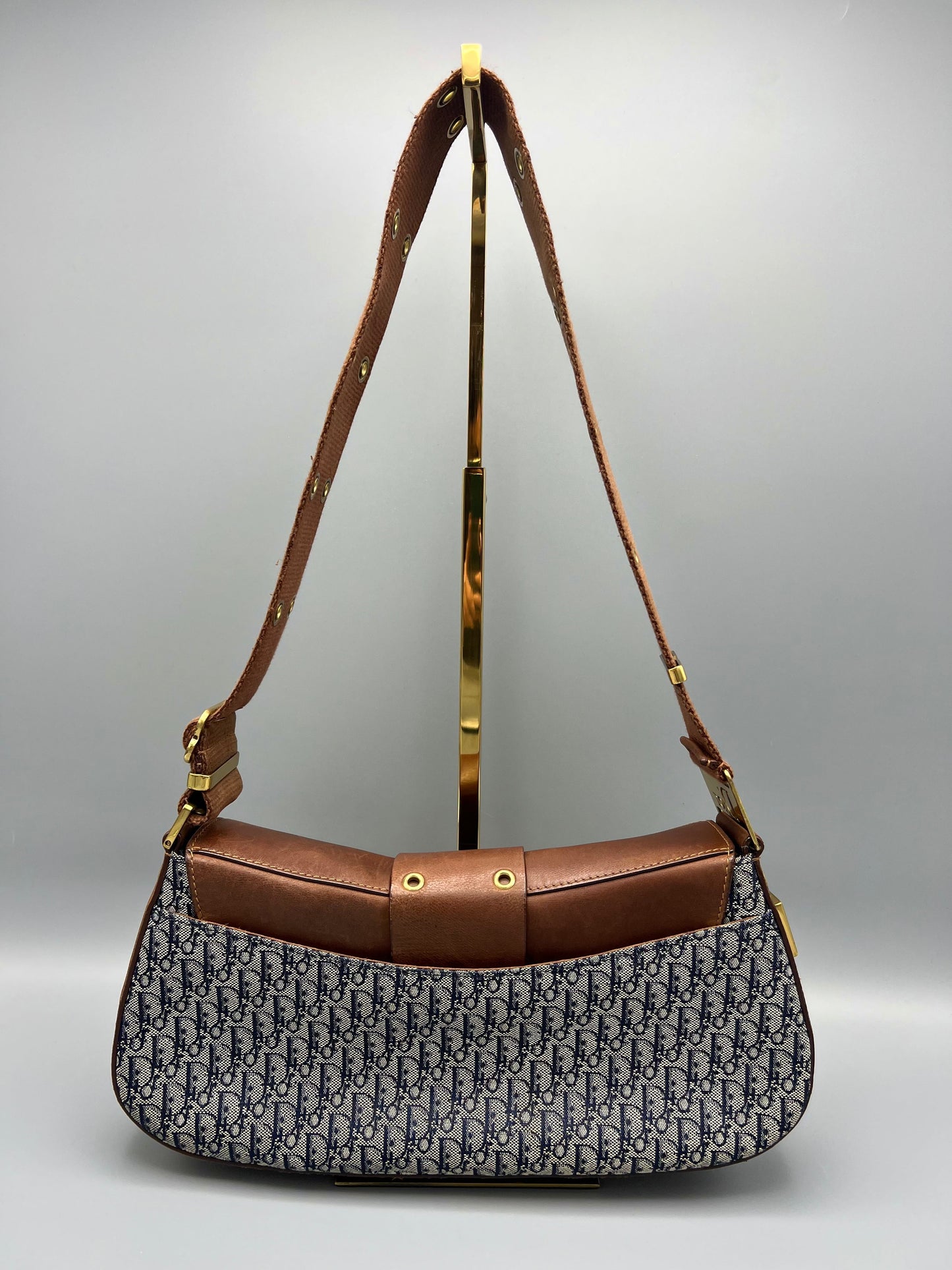 Dior Leather Canvas Shoulder Bag
