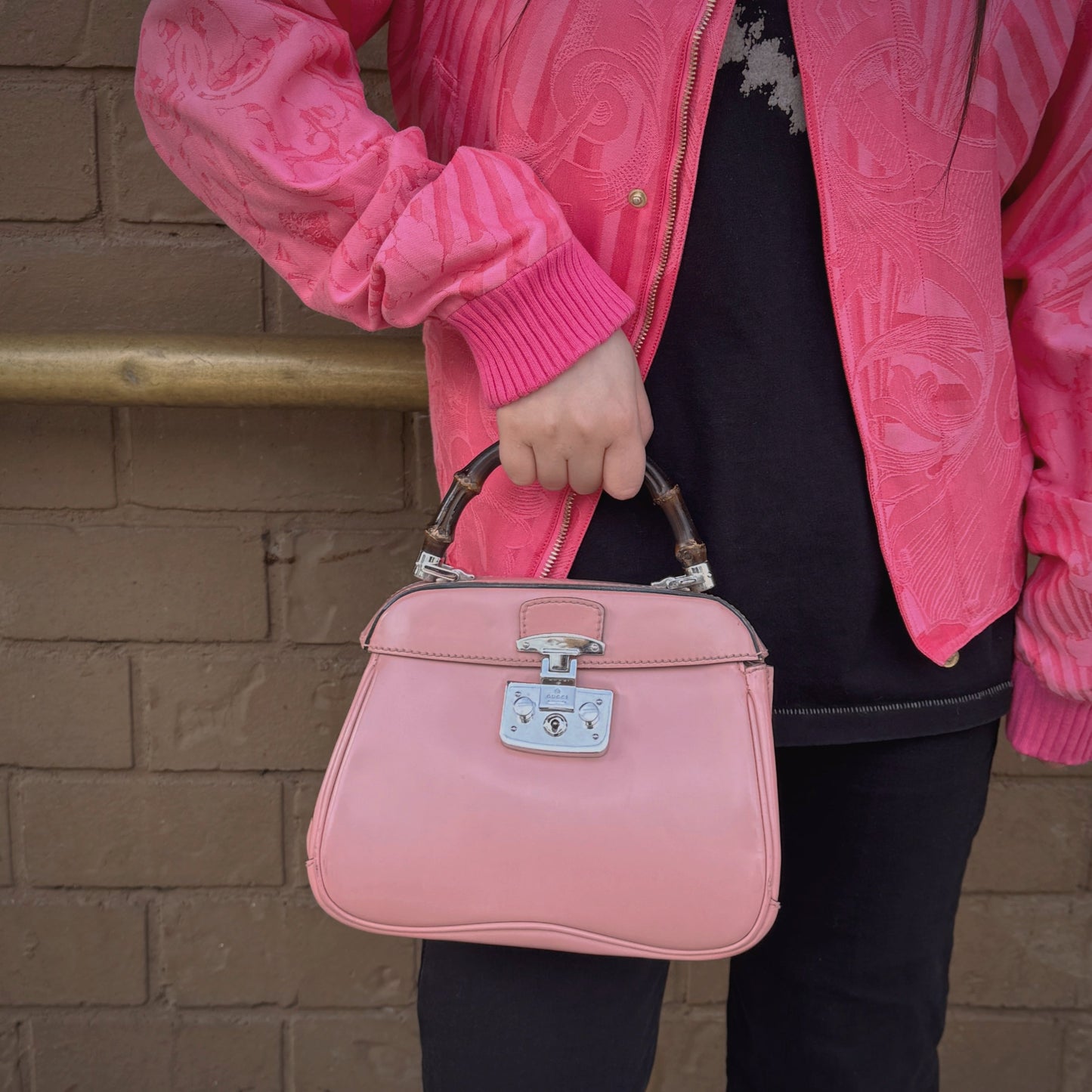 Gucci Lock Bamboo Handle Bag