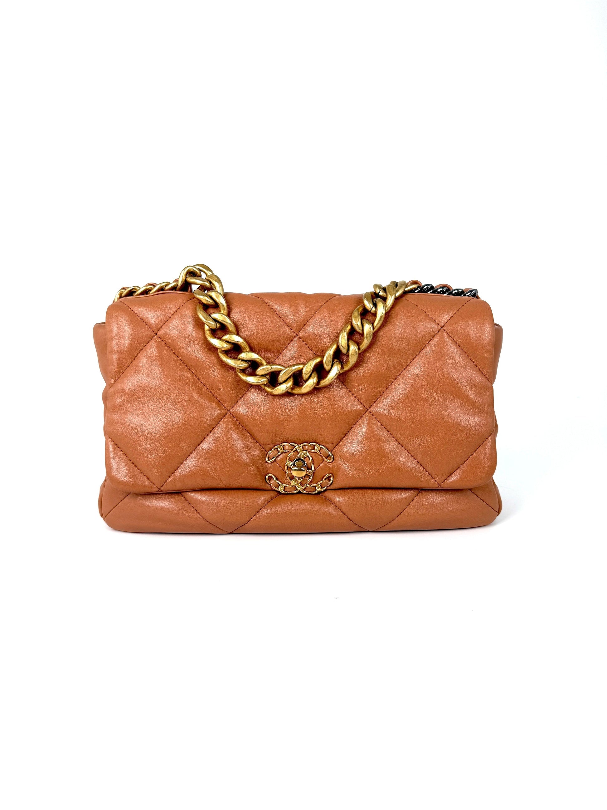 Chanel 19 2021 Large Brown Quilted Flap Bag - Rovelle Bags