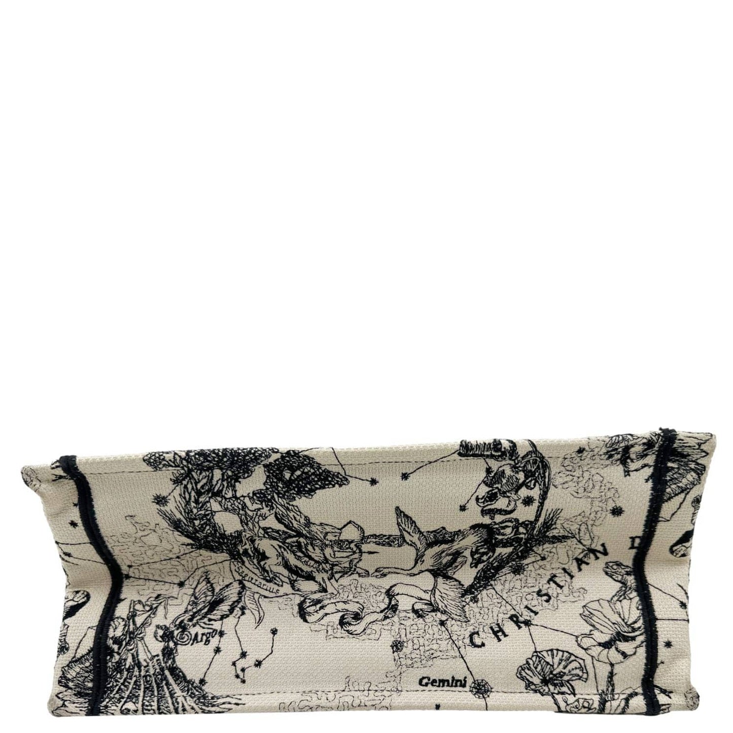 CHRISTIAN DIOR Book Medium Embroidered Canvas Tote Bag White