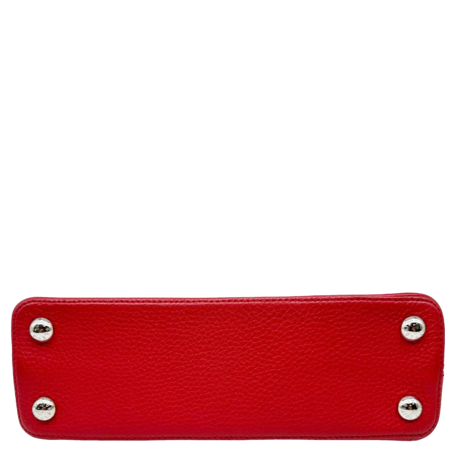LOUIS VUITTON Capucines BB Python Handle Leather Crossbody Bag Red