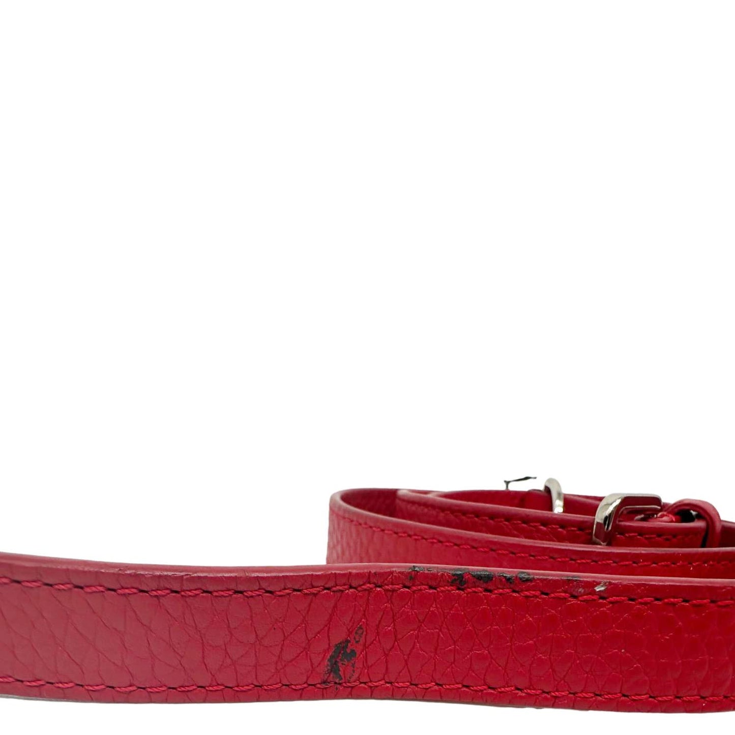 LOUIS VUITTON Capucines BB Python Handle Leather Crossbody Bag Red