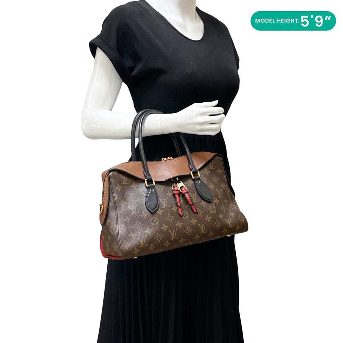 LOUIS VUITTON Tuileries Monogram Canvas Tote Shoulder Bag Brown