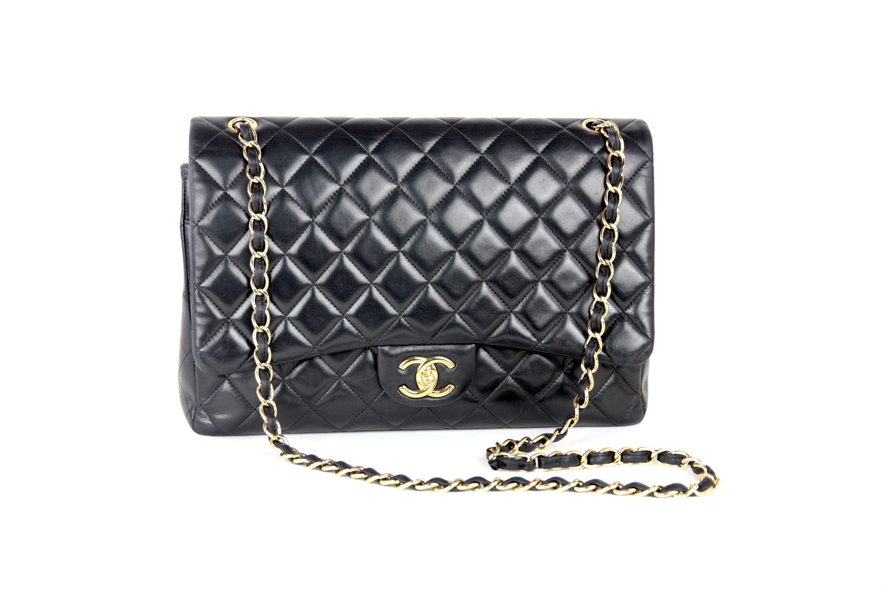 Chanel Classic Lambskin Double Flap Maxi Flap Bag - Rovelle Bags
