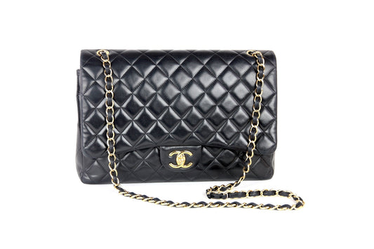 Chanel Classic Lambskin Double Flap Maxi Flap Bag - Rovelle Bags