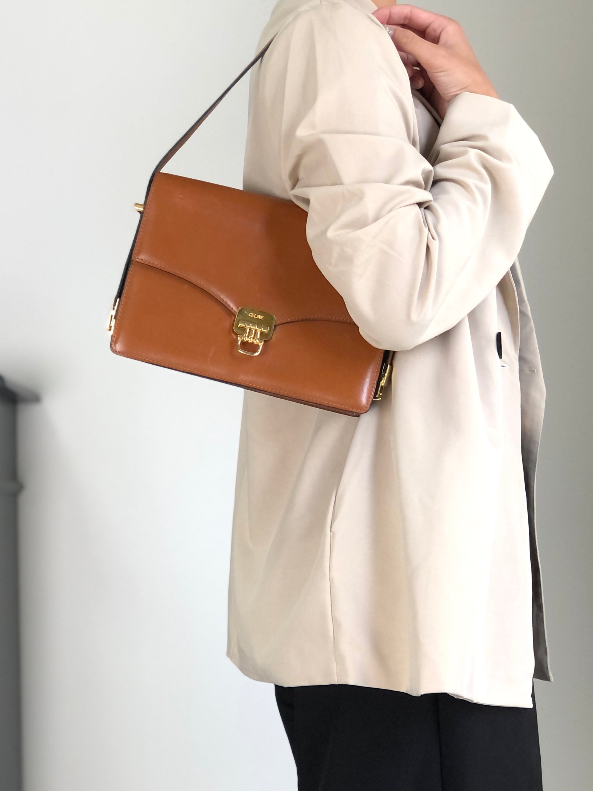 CELINE Horse Bit Shoulder bag Brown zjkkfe