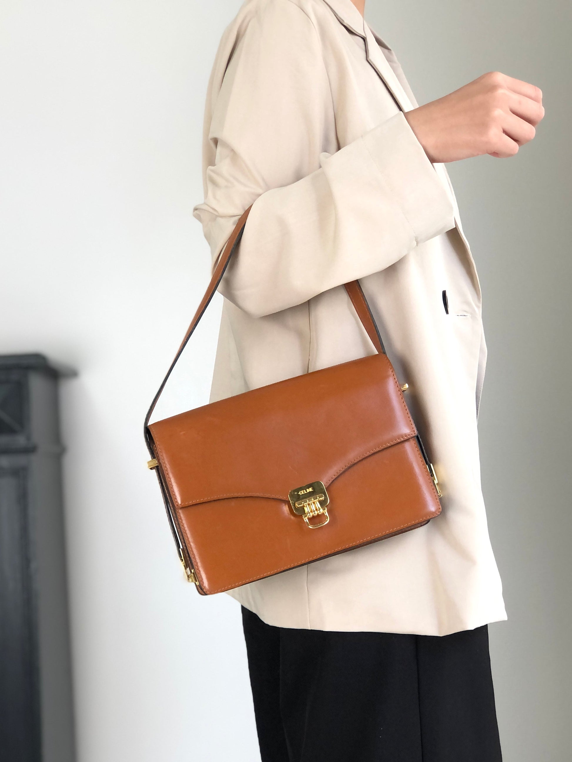 CELINE Horse Bit Shoulder bag Brown zjkkfe