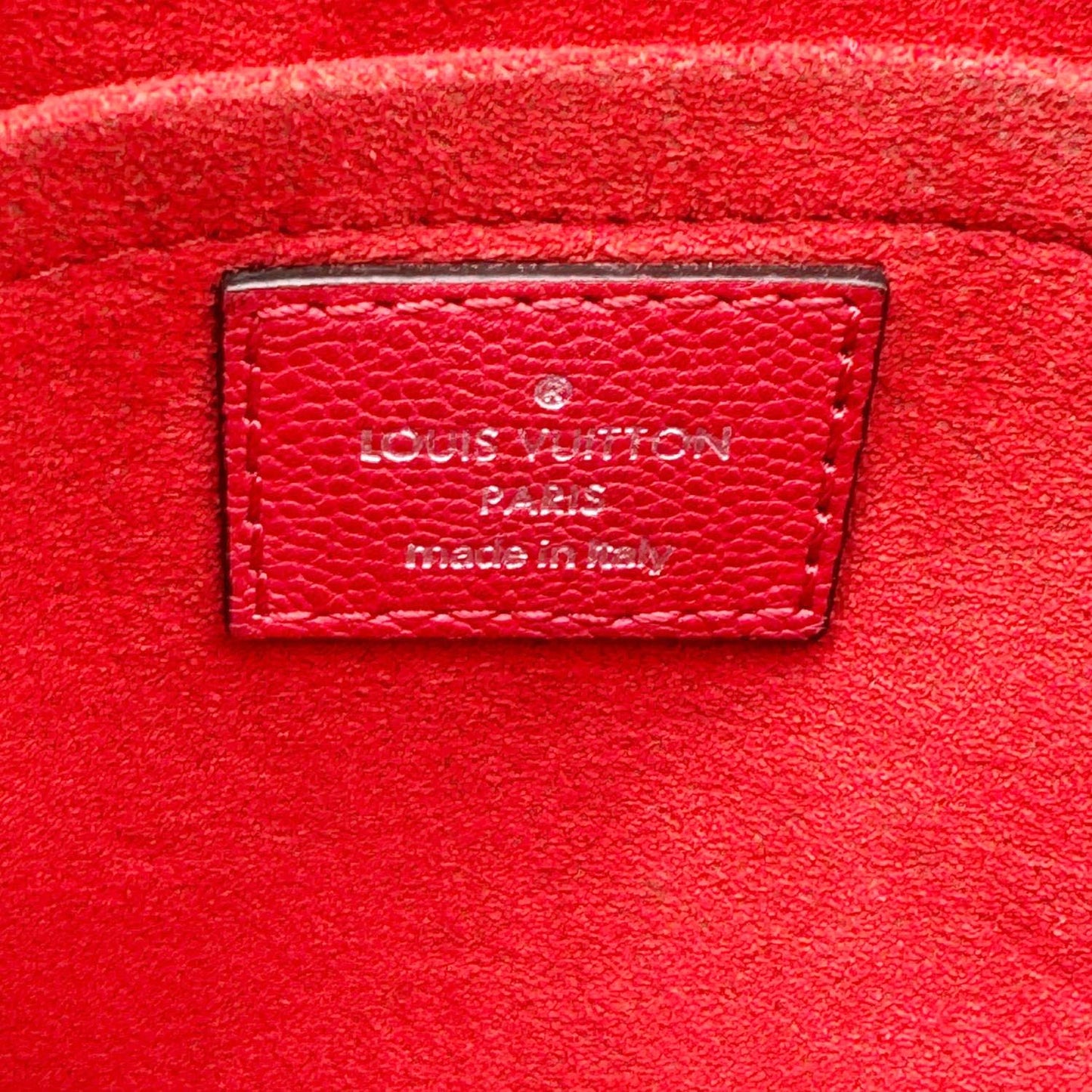LOUIS VUITTON Very Monogram Leather Messenger Bag Red