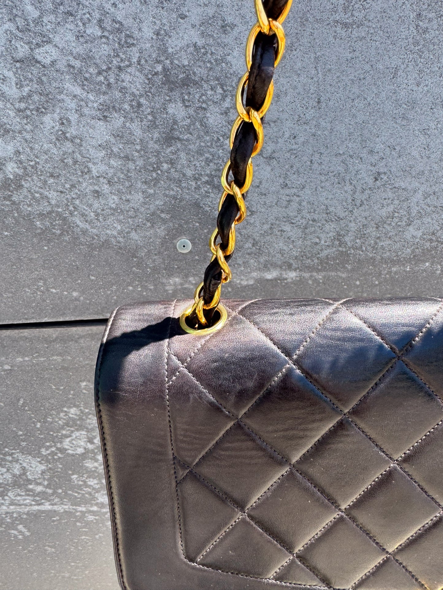 Chanel  Large Diana Black Flap Bag 24K Gold-Plated Hardware