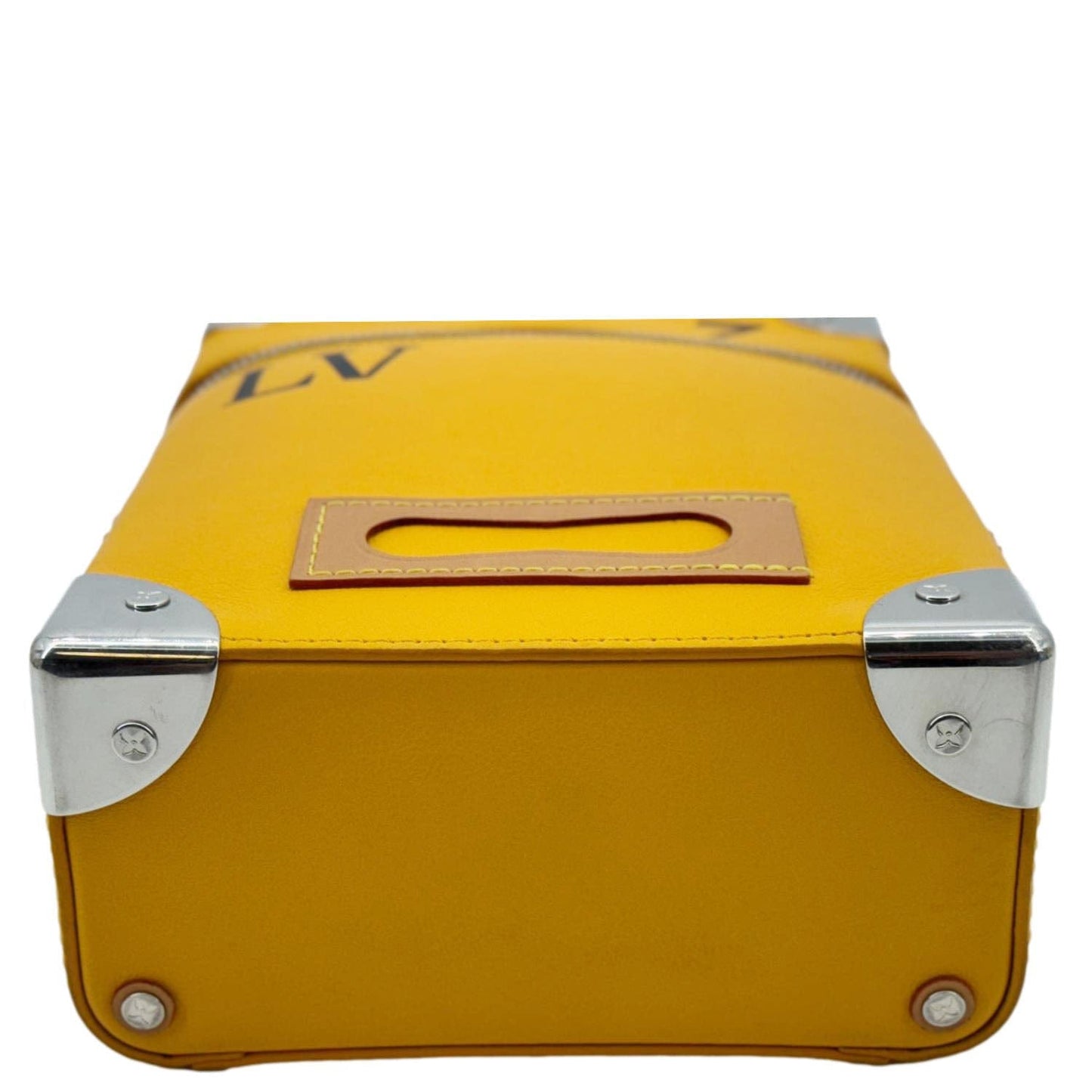 LOUIS VUITTON Vertical Box Trunk Leather Shoulder Bag Yellow