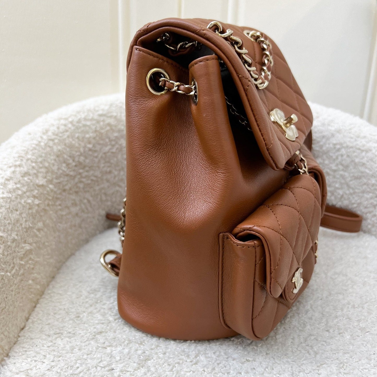 Chanel Medium Triple Backpack in 23A Backpack - Rovelle Bags