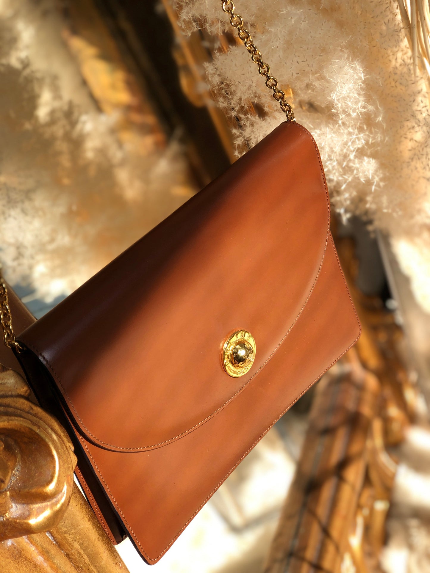 CELINE Starball Chain Shoulderbag Brown Old Celine nimwmc