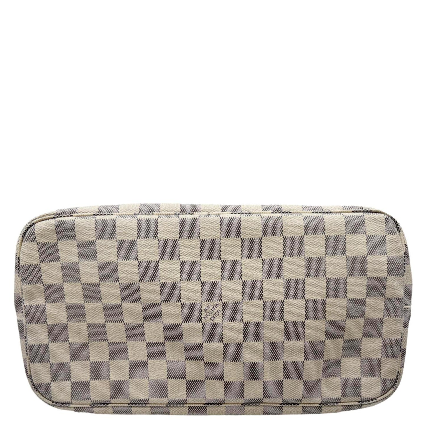 LOUIS VUITTON Neverfull MM Damier Azur Tote Shoulder Bag White