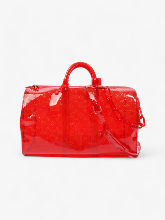 Louis Vuitton Transparent Keepall Bandouliere Virgil Abloh Red PVC 50cm
