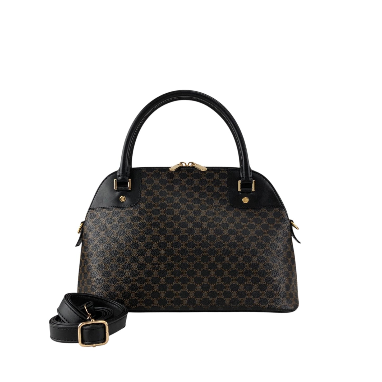 CELINE Macadam Two-way Handbag Shoulder bag Black zmn3dz