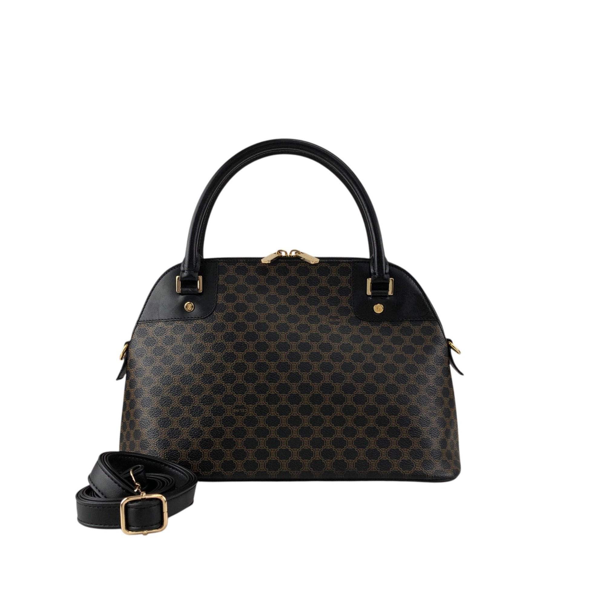 CELINE Macadam Two-way Handbag Shoulder bag Black zmn3dz