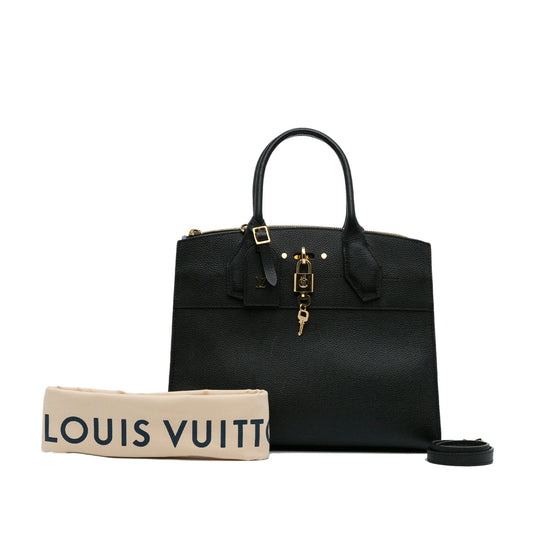 Louis Vuitton City Steamer MM Black Calfskin