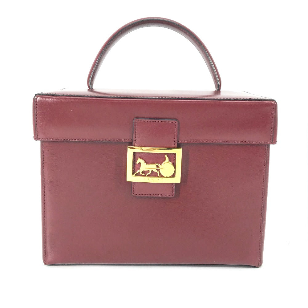 CELINE Handbag leather Bordeauxtype Vanity Carriage Metal Women Secondhand