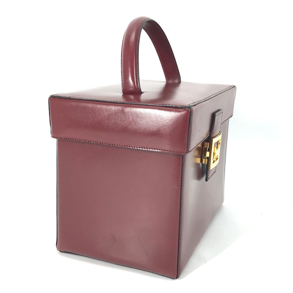 CELINE Handbag leather Bordeauxtype Vanity Carriage Metal Women Secondhand