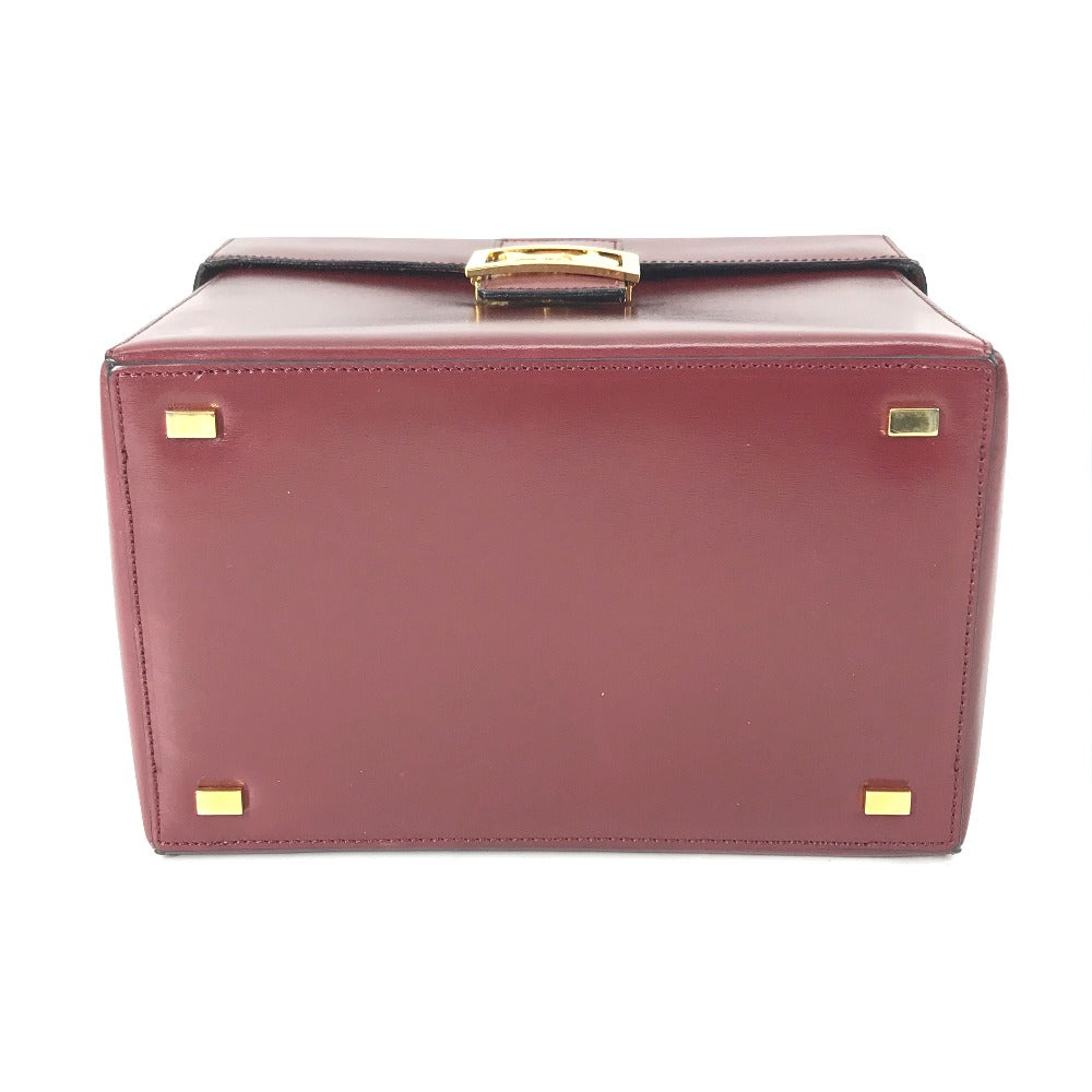 CELINE Handbag leather Bordeauxtype Vanity Carriage Metal Women Secondhand